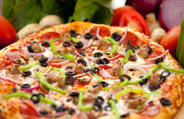 Supreme Pizza full close up 3