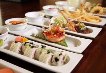 varieties of restaurant food