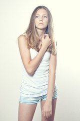 Naklejka premium Beautiful young girl