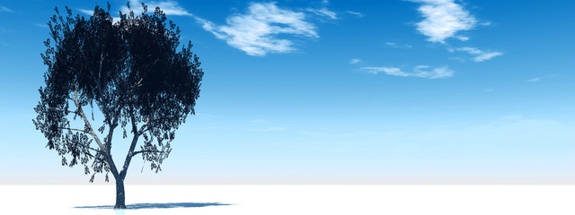 High resolution conceptual banner with a tree