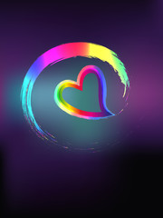 Spectrum heart shaped symbol of connection.