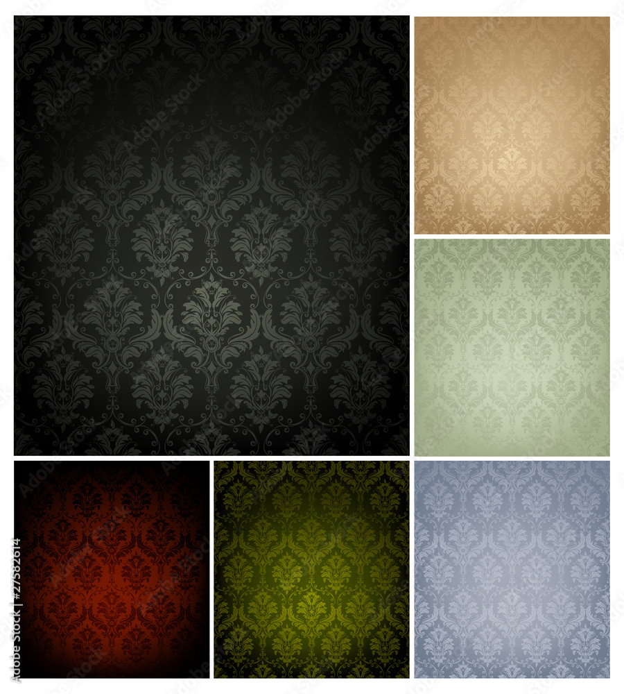 Sticker Seamless Wallpaper Pattern, set of six colors