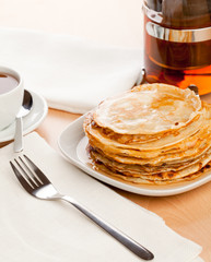 Breakfast with pancakes