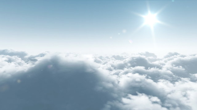 flight over clouds, loop-able cg animation