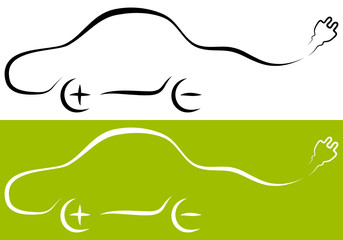 Electric Car Plug Plus & Minus