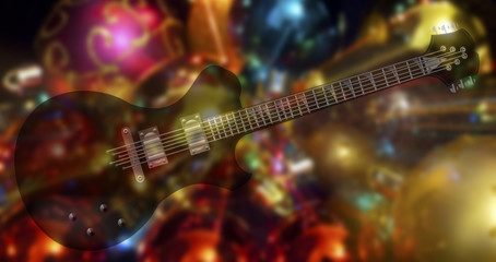 Obraz na płótnie Canvas czarny piękne gitara elektryczna na tle musujące