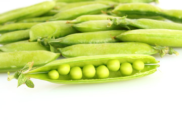 Green pea isolated on white