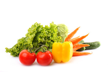 Fresh vegetables  on white