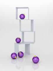 violet Christmas balls