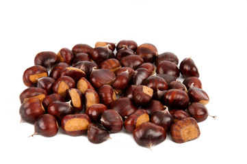 chestnuts on white
