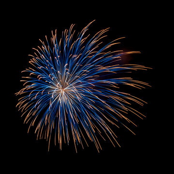 blue and orange firework