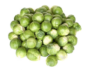 Brussel sprouts on white background