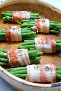 Fagots haricots verts et lard fum&eacute;
