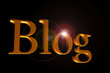 Golden blog header with lens flare
