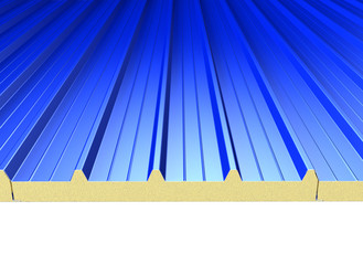 roof surface consisting of a blue roof panels