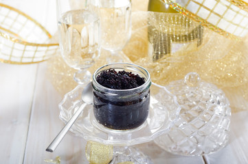 caviar and champagne-caviale e champagne