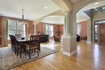 Dining room with open floor plan