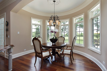 Eating area with golf course view