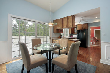 Eating area with deck view