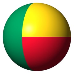 Benin flag sphere isolated on white illustration