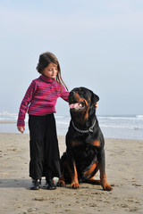 rottweiler et fillette