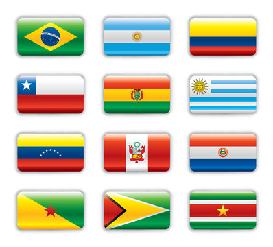 Extra glossy flags - South America