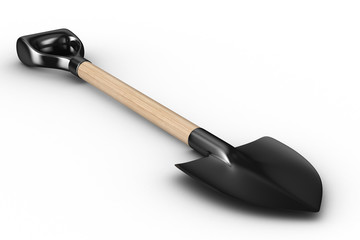 Shovel on white background. garden tool. Isolated 3D image