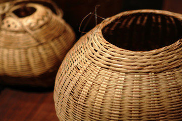 chinese bamboo basket close up