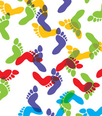 Fototapeta na wymiar vector colorful feet background