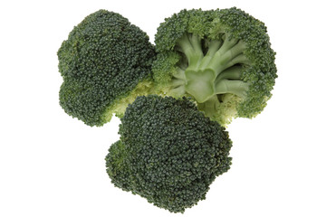 Fresh, Raw, Green Broccoli.