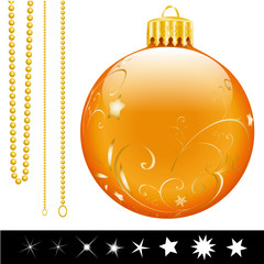 Christbaumschmuck mit Anhängern und Sternen