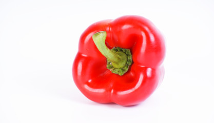 Red pepper close-up on a white background