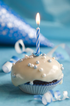 Birthday Blue Cupcake