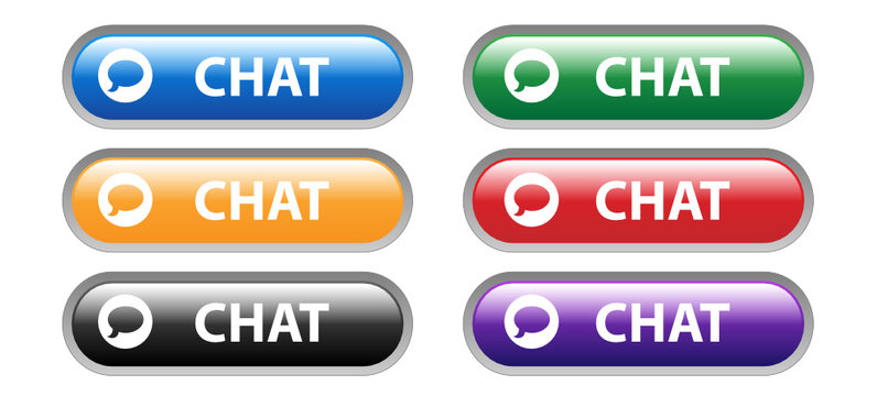 CHAT Web Buttons Set (live social network speech bubbles icon)