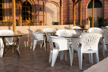 Outdoor tables restaurant