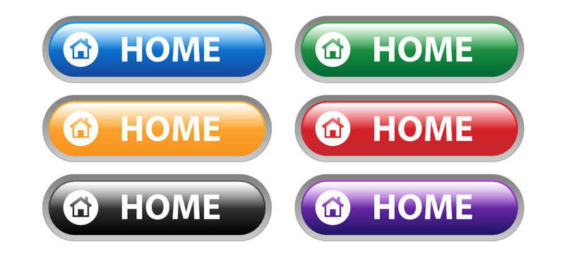 HOME Web Buttons Set (internet homepage website start welcome)