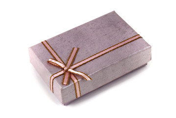 Gift box wrapped decorative ribbon