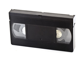 Old VHS cassette in white
