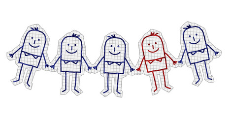 unique man in a group