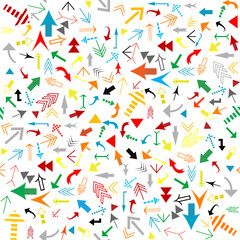 Fototapeta na wymiar Seamless pattern with colored arrows