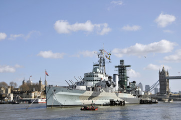 HMS Belfast at Tower Bridge