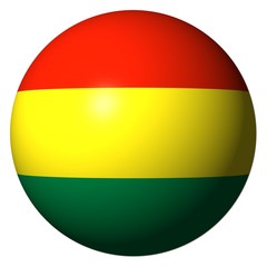 Bolivia flag sphere isolated on white illustration