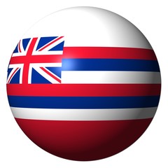 Hawaii flag sphere isolated on white illustration