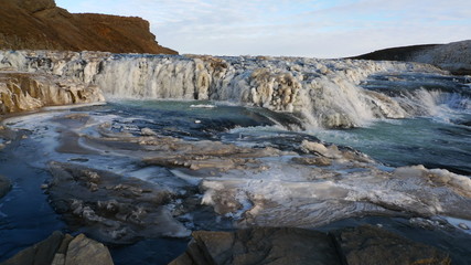 Cascade de Gulfoss  ou ch&ucirc;te d'or en islande