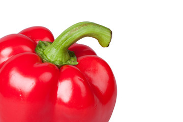 Red Pepper Closeup, isolated on white .