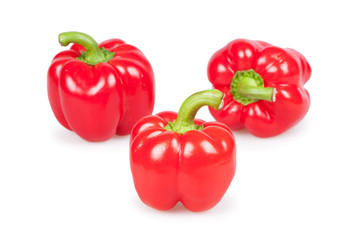 Red peppers isolated on white