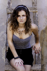Fototapeta premium beautiful woman on a sunny day