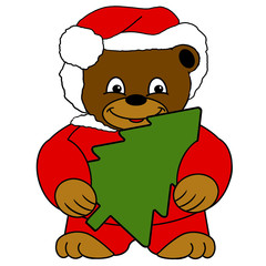 Weihnachtsbär mit Baum