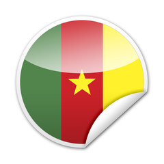 Pegatina bandera Camerun con reborde