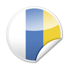 Fototapeta premium Pegatina bandera Canarias con reborde